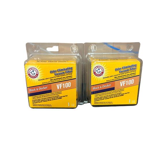 Black & Decker VF100 Filter Arm & Hammer Odor Eliminating Scent Free CHV 2 Count - Picture 1 of 3
